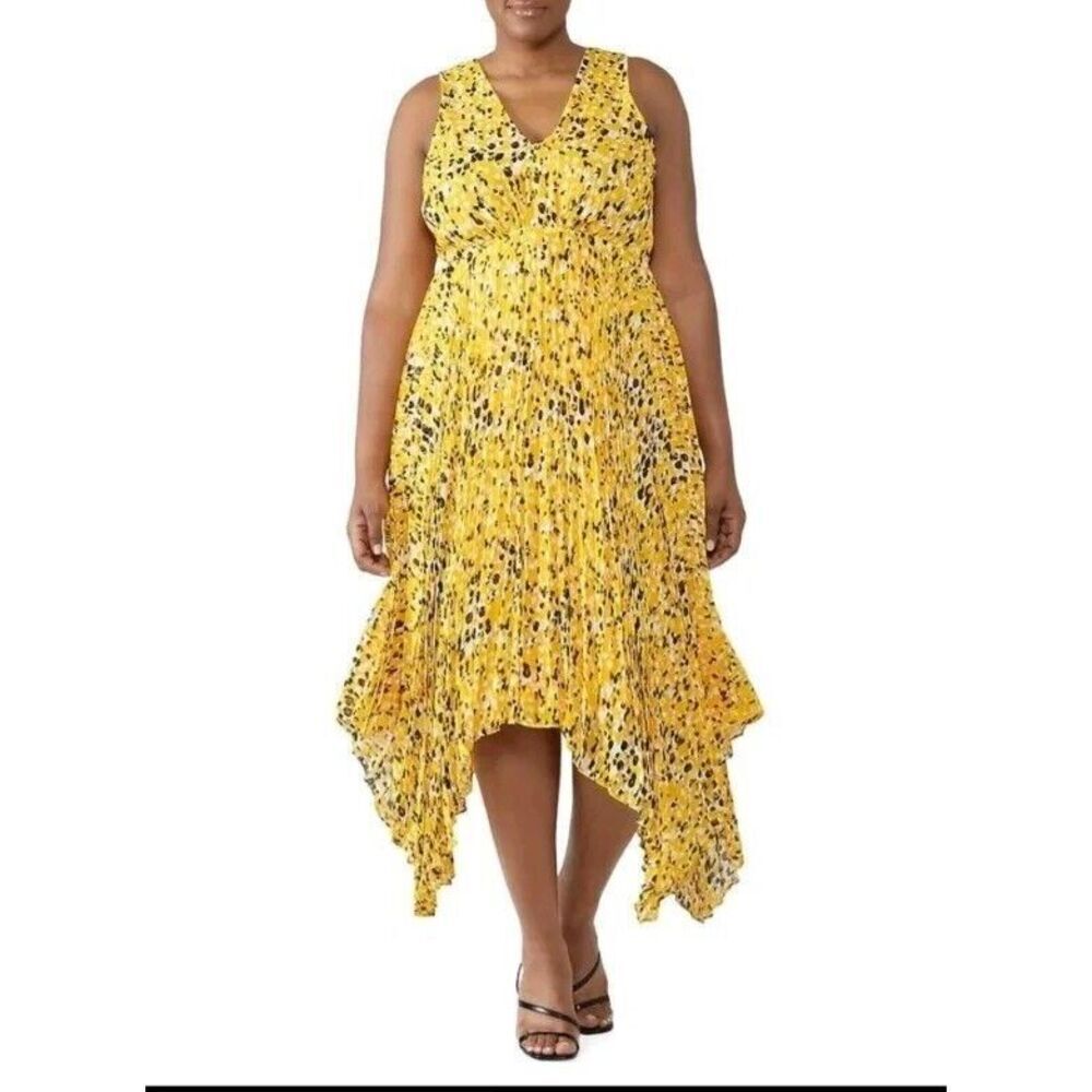 DEREK LAM 10 Crosby Dress‎ Womens Sz 20,Asymmetric Hem Lined Plus Size, Designer